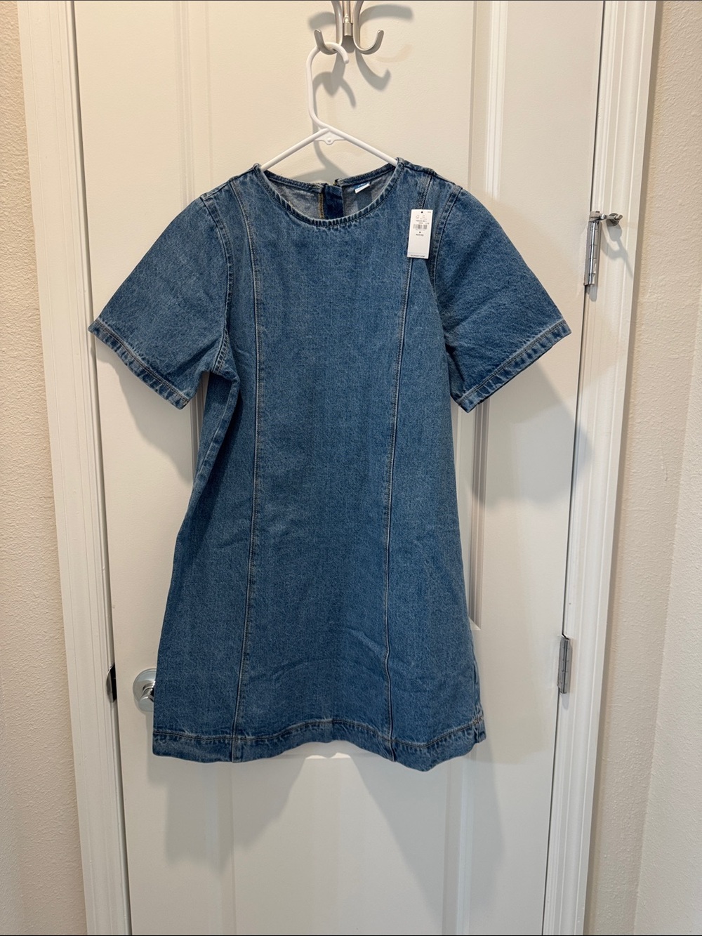 Classic Blue Denim Petite Women’s Dress - Short Sleeve